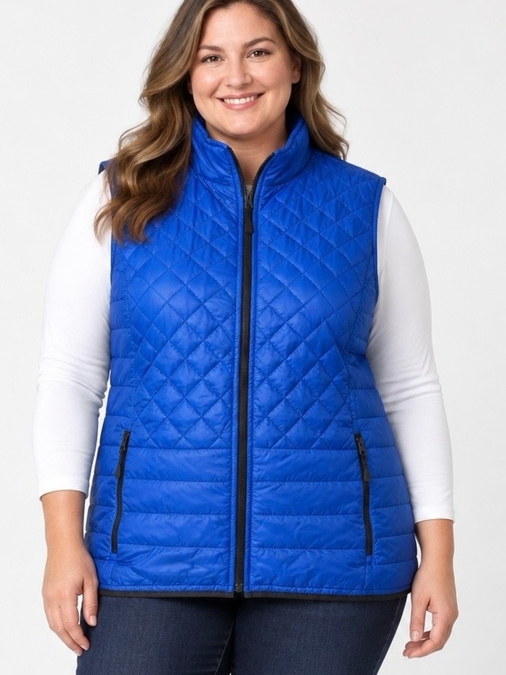 Talbots Royal Blue Quilted Puffer Vest - Women's Sleeveless Jacket